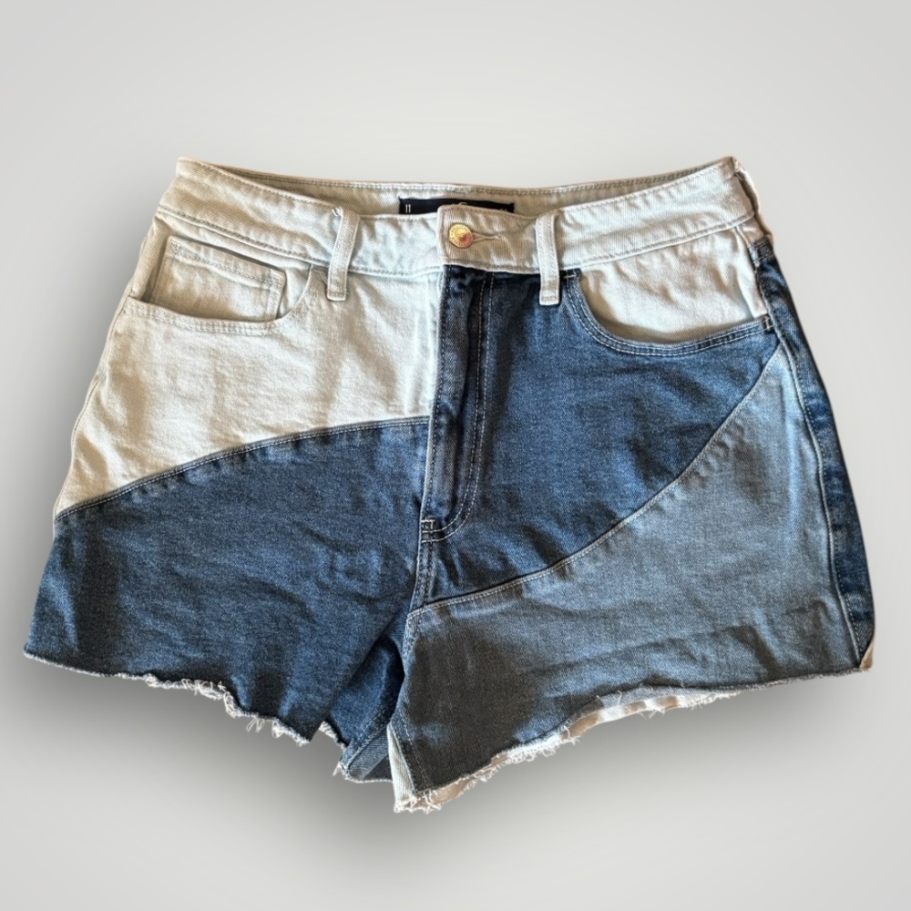 Hollister Patchwork Jean Shorts - Multicolor Denim